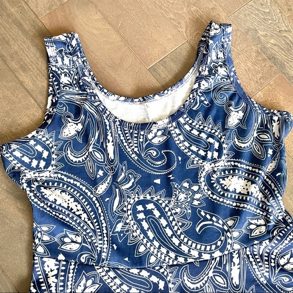 SALE! Paisley Blue and White Dress! - Picture 3 of 5